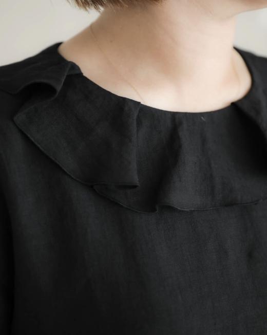 Susuri黑色荷花领衬衫 商品图9