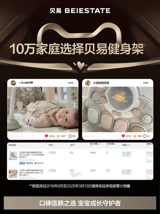 贝易婴儿健身架脚踏钢琴礼盒新生儿见面礼物幼儿0到6个月婴儿玩具【宇航员健身架】【会员下单送小汽车+彩虹凉席】 商品图4