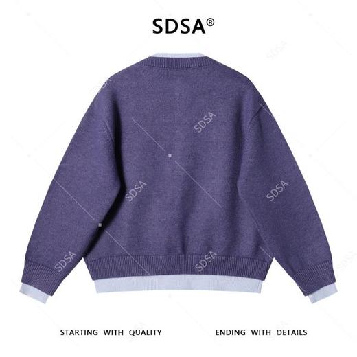 72111SDSA男士秋冬新款痞帅男装极简风撞色拼接假两件毛衣开衫针织衫 商品图5