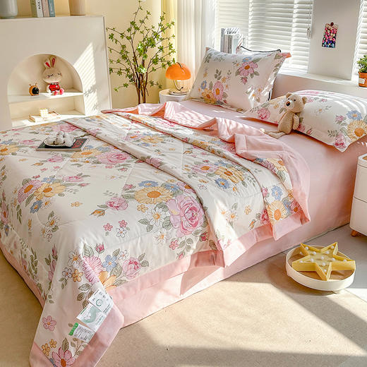 里外全棉印花夏被 可水洗新疆棉花夏凉被 商品图1