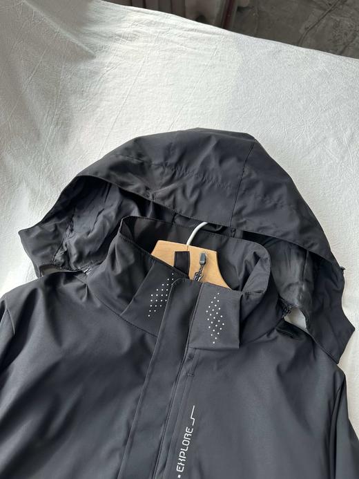 贝壳三 户外防风防泼水立领连帽冲锋衣女简约纯色外套女C101521 商品图8