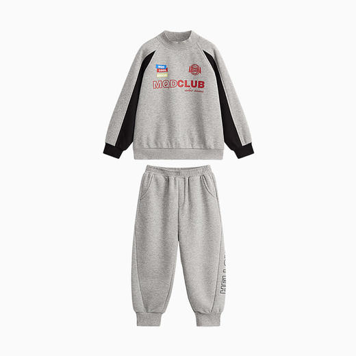 【MQD】【上衣裤】童装男大童冬潮酷休闲运动加绒卫衣套装 商品图4