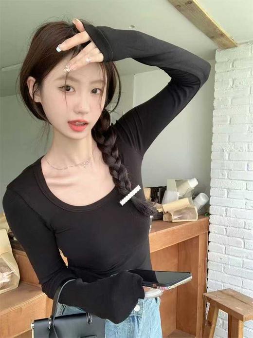 GZ韩版方圆领羊绒内里加绒百搭上衣(LH)(LD)-纪念日百货167297580 商品图4