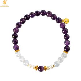 【品牌授权】【香港周六福】原创「烬明」喜金火丨新中式国风紫水晶九紫离火旺运手串手链