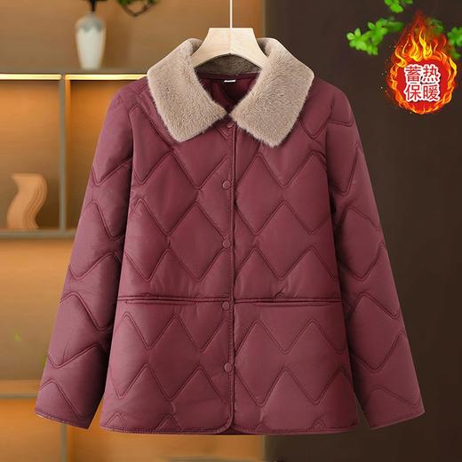 冬季【妈妈装轻薄水洗皮衣棉服】中老年女装大码 宽松毛领上衣保暖小棉衣  商品图7