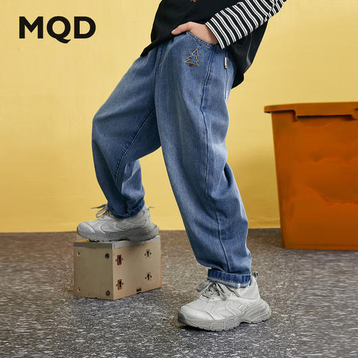 【MQD】男童25春学院风中大童休闲百搭直筒牛仔裤子 商品图0