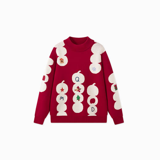 【MQD】男童冬季学院风卡通趣味满版半高领毛衣 商品图5