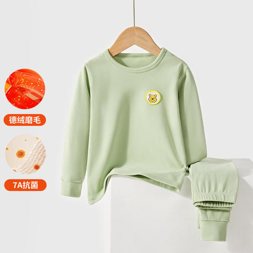 优选丨迪士尼男女童秋冬季轻柔舒适德绒磨毛7A抗菌家居内衣套装WXR3ZZ153 商品图3