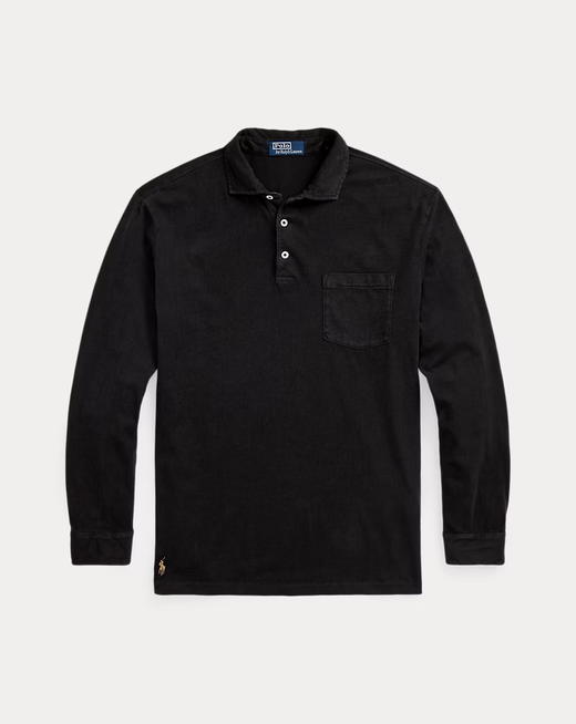 R.L 复古水洗做旧 翻领全棉针织长袖POLO衫 CX229 商品图2