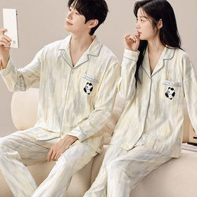 BASICLIVE · 无印风情侣家居服 | 男女同款，女款含可拆卸胸垫，新疆棉织造的轻柔【3-5天发货，周末顺延】