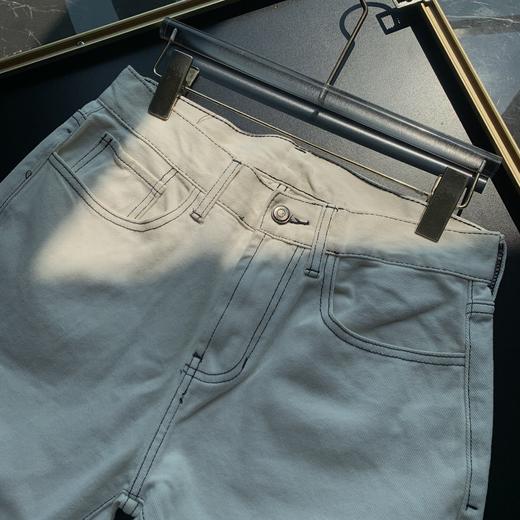 男女同款 白色牛仔显瘦窄版中低腰直筒裤（蕾姐穿29码宽松） 商品图5