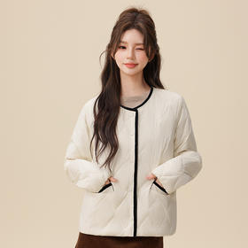 2025年冬季新款单排扣短款超轻小个子圆领轻薄羽绒服女1002