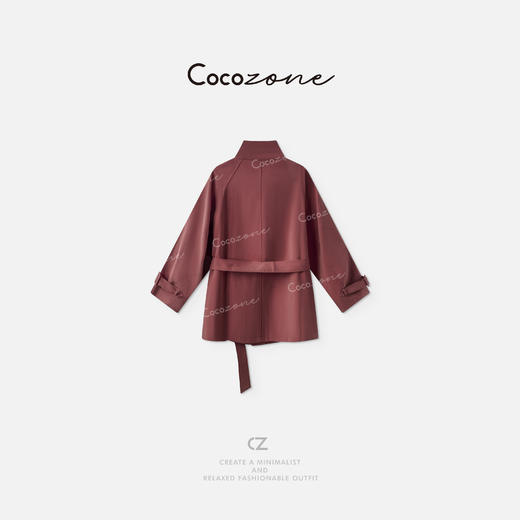 COCO ZONE 刘一一  ”莫妮卡”立领腰带翻领街头风外套 CD2A1648 商品图4