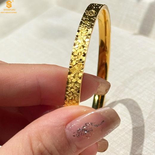 【品牌授权】【香港周六福】黄金钻石首饰 碎冰冰多宝吉言足金内嵌足银开口手镯 商品图2