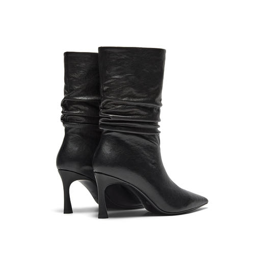 BF楼真美诗巴黎之冬2025新冬款羊皮细高跟堆堆时装短靴西部短靴女吊牌价2298折后价1798 商品图2