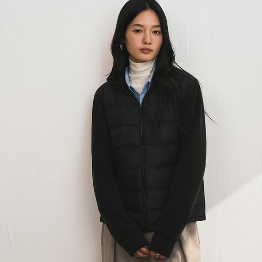 小轻绒摇粒绒羽绒拼接外套/马甲 商品图1