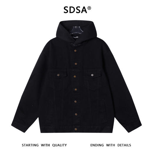 80149SDSA男士秋冬新款痞帅男装潮牌牛仔拼接连帽夹克外套百搭宽松时尚 商品图1