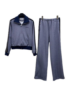 女款全棉休闲夹克外套长裤套装017