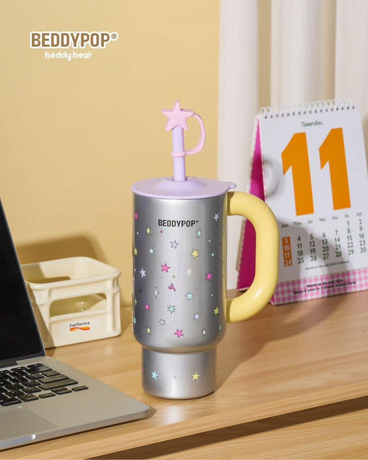 【品牌直发】杯具熊巨润保温杯隐星星全新咖啡保温杯1000ml 商品图3