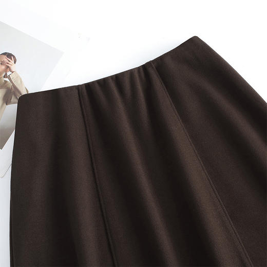 QYM 7108-Y简约休闲A字裙松紧高腰遮胯显瘦半身裙 商品图3