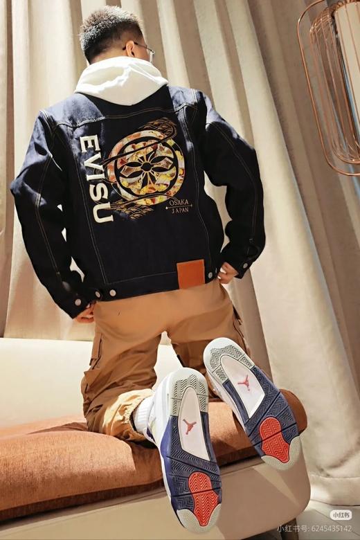 福神新款情侣款大M印花牛仔棉服夹克 商品图2