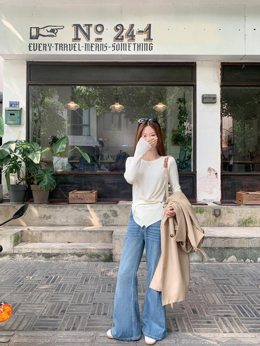 <曾小咸推荐>现货秒杀！微信超特价！韩系简约侧扣设计感条纹针织衫 日常119.99 立减60 秒杀59.99！ 商品图9