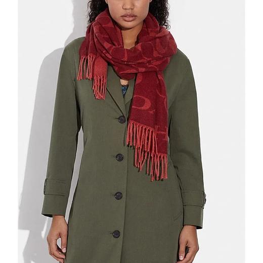 【香港直邮奥莱清仓限购特卖】coach蔻驰流苏字母印花 绒线围巾男女情侣同款 商品图1