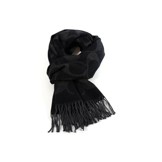 【香港直邮奥莱清仓限购特卖】coach蔻驰流苏字母印花 绒线围巾男女情侣同款 商品图2