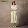 Famecoco简约经典肌理感羊毛开襟连衣裙中式圆领A字长裙FAC8FA017 商品缩略图2