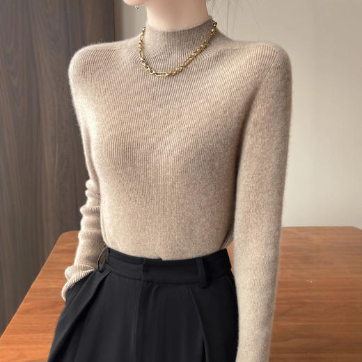 内搭外穿都有范 秋冬新款一线安迪绒半高领修身新款新品厂家新款新品2025新款长袖套头打底衫女毛衣 商品图2