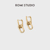 ROMI STUDIO 铜合金耳饰 金色双环耳饰椭圆形复古耳环RWCAP06692 商品缩略图1
