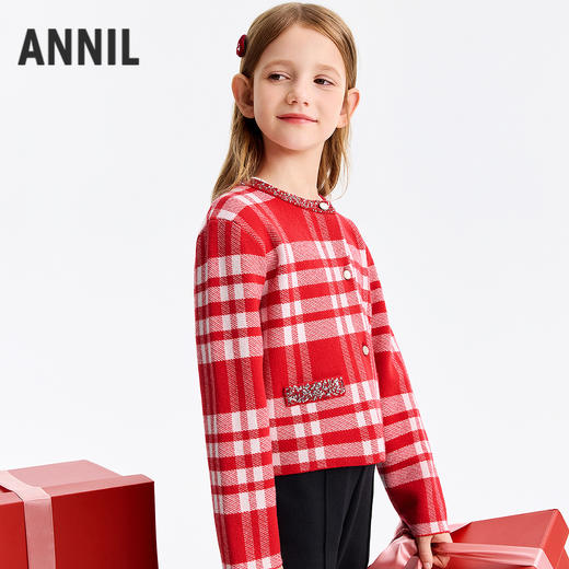 【新年波】女童针织开衫春季新款安奈儿童装EG614506 商品图2