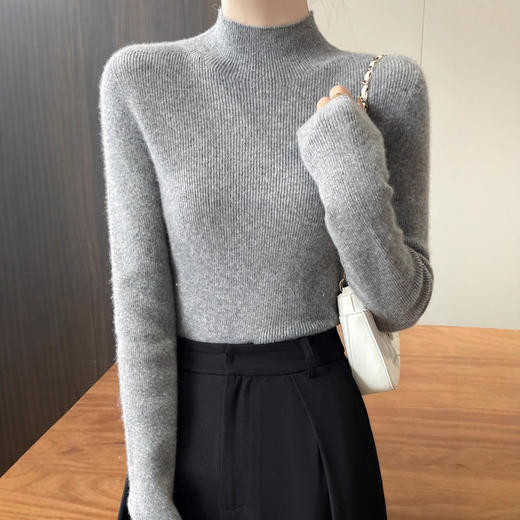 内搭外穿都有范 秋冬新款一线安迪绒半高领修身新款新品厂家新款新品2025新款长袖套头打底衫女毛衣 商品图3
