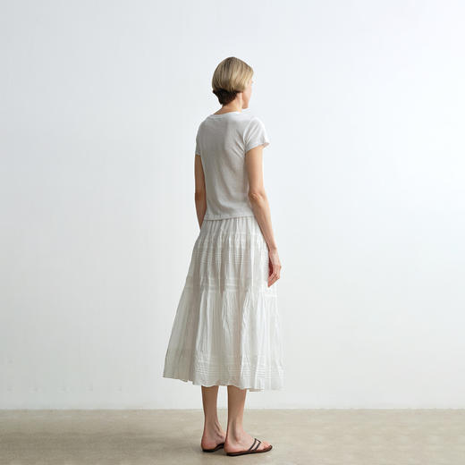 ROMI STUDIO“Clean fit”极简白色棉质高弹修身短袖T恤 RWCRSX1583(现货) 商品图3