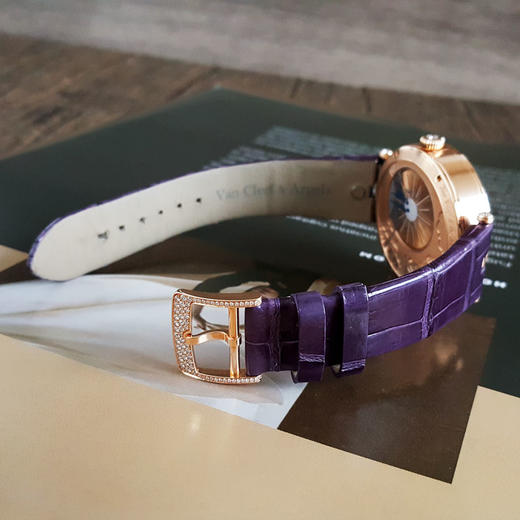 【98新全膜未使用品】VCA梵克雅宝新款情人桥VCARO8TZ00自动机械逆跳38mm（女款）诗意复杂功能系列300925PM03 商品图7