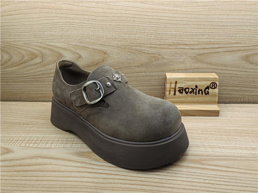 2025豪行春季新款专柜正品真皮勃肯鞋时尚舒适厚底女单鞋25130097 商品图0