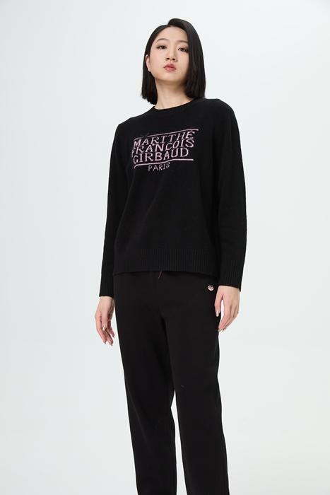 水淼2025冬新款圆领百搭柔软字母羊毛衫1356 商品图2