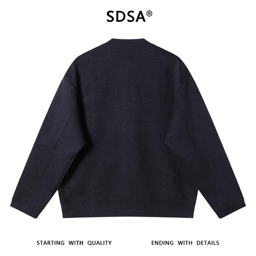 9580SDSA男士秋冬新款痞帅男装极简风纯色棒球领纽扣开衫卫衣百搭时尚 商品图5