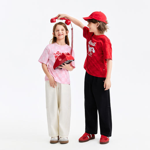 【新年波】男女童全腰梭织单裤春季新款安奈儿童装EM616502 商品图3