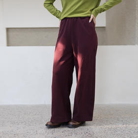 特绽放664朵/漫步裤·加厚棉针织绒感毛圈布全腰松紧直筒拖地卫裤