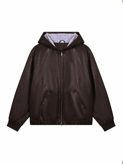 早乙女惠子saotome/STMWT13293/pu皮连帽开衫 商品图2