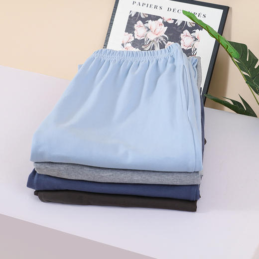 自然醒栖心情侣男女单裤100%棉居家睡裤QH 商品图11