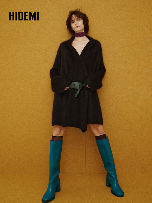 HIDEMI  藏地可溯源牦牛绒拉毛长拉绒系列大廓形慵懒浴袍外套长裤 商品图8