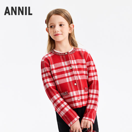 【新年波】女童针织开衫春季新款安奈儿童装EG614506 商品图0