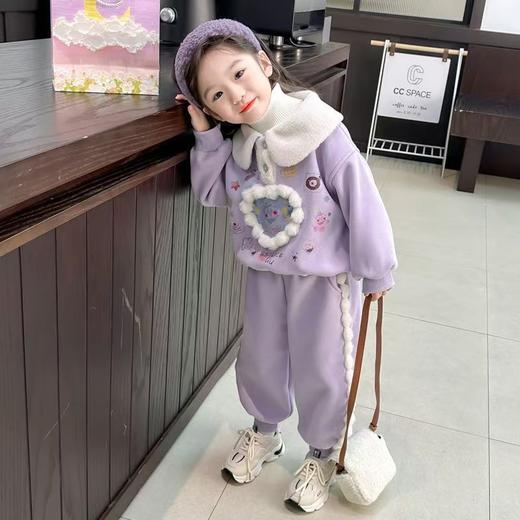 女童冬装套装 儿童加绒加厚休闲两件套洋气女宝宝 商品图1