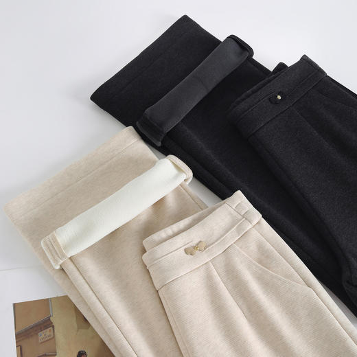 毛呢加厚九分阔腿裤通勤时尚西装裤，垂坠感修身直筒裤MYX-YBS-85102-L 商品图3