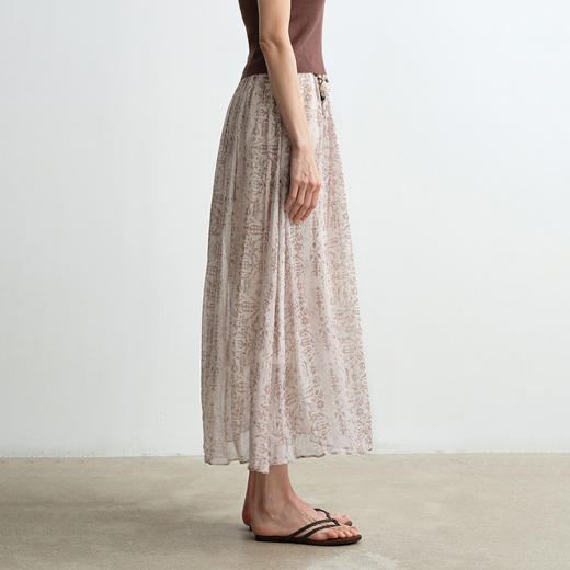 ROMI STUDIO“悠然夏日”桑蚕丝人丝混纺民族印花半身裙 RWCRXJ2724 商品图3