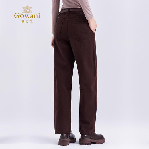 乔万尼新品复古红棕氛围感显高显瘦弯刀裤裤EZ3F166 商品图4