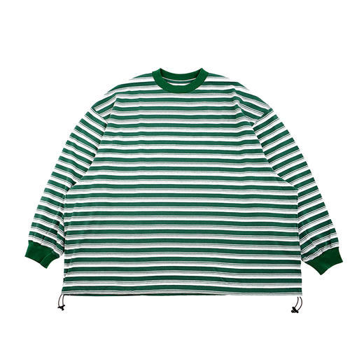 is-ness BALLOON STRIPES 天竺棉条纹宽松廓形长袖气球T恤 商品图4