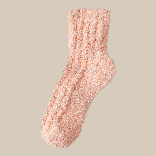 【四双装！更划算！】情侣袜子 冬季加绒毛圈地板袜 加厚珊瑚绒冬天抗寒保暖居家睡眠短袜 商品图12